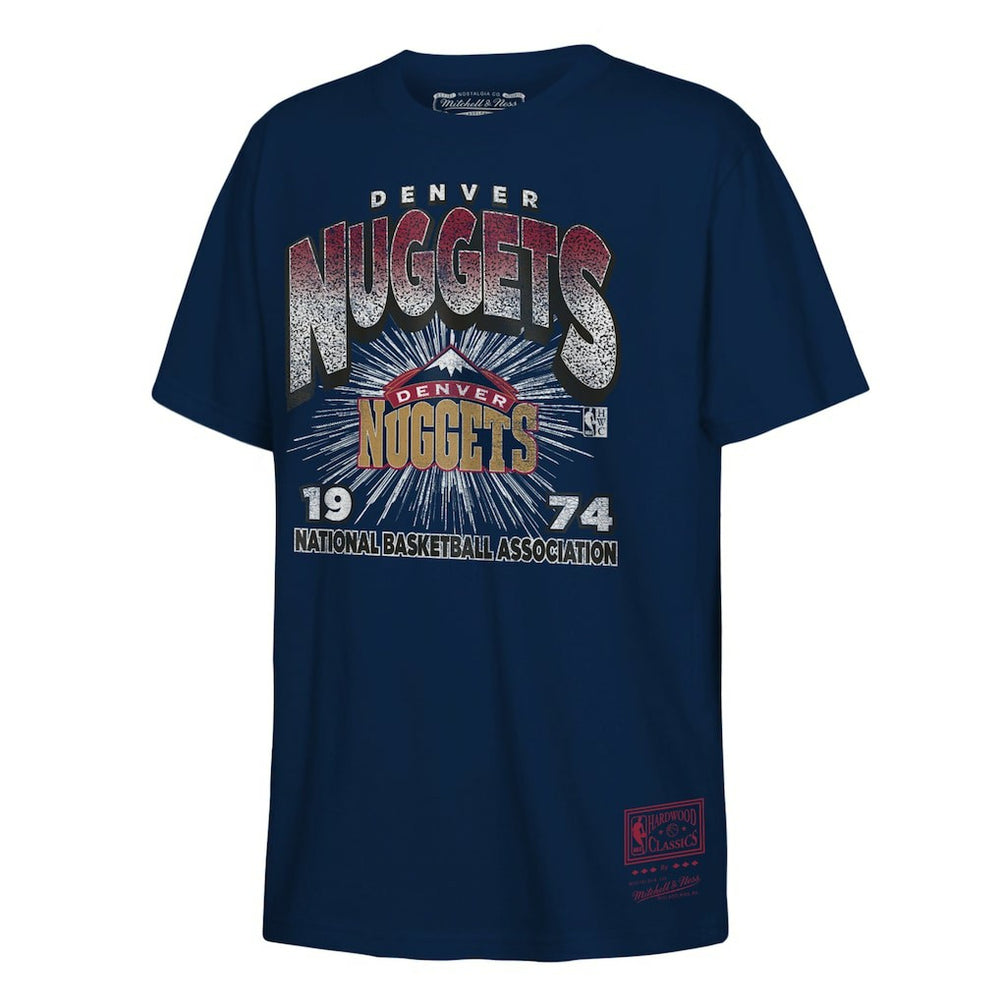 Denver Nuggets Hardwood Classics Vintage Hoopster T-Shirt Navy