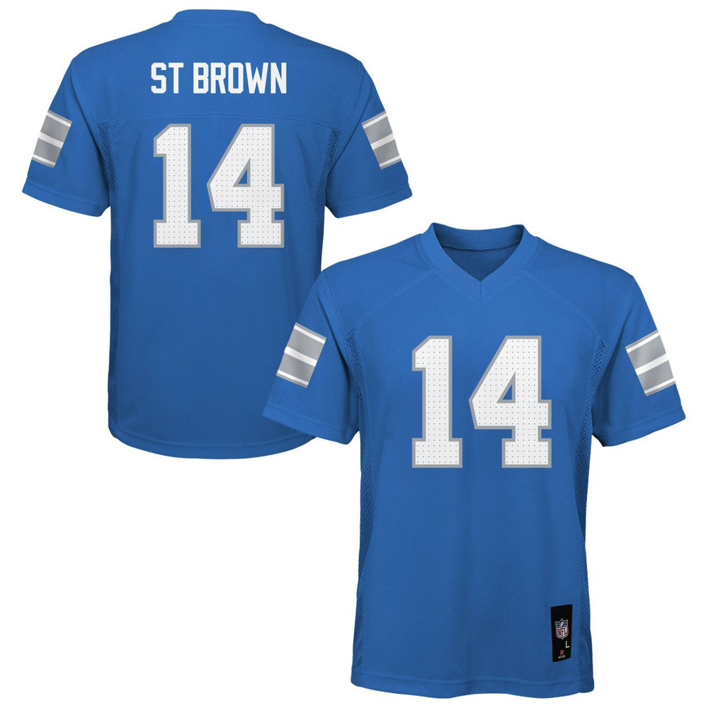 NFL Amon-Ra St. Brown Detroit Lions Youth Replica Player Jersey - Blue on sale