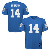 NFL Amon-Ra St. Brown Detroit Lions Youth Replica Player Jersey - Blue on sale