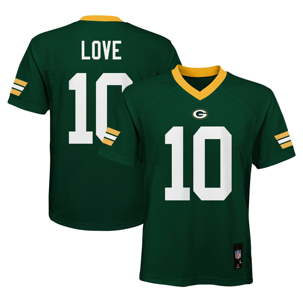 NFL Jordan Love Green Bay Packers Youth Replica Player Jersey - Green discount