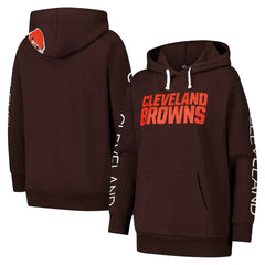 Cleveland Browns G-III 4Her by Carl Banks Women's Extra Inning Pullover Hoodie Brown
