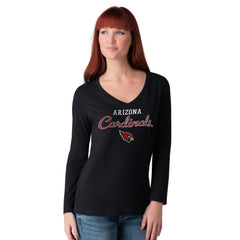 Arizona Cardinals G-III 4Her by Carl Banks Women's Post Season Long Sleeve V-Neck T-Shirt Black