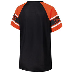Cincinnati Bengals Starter Women's 1st Rounder Color Block Raglan Top Black