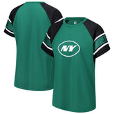 New York Jets Starter Women's 1st Rounder Color Block Raglan Top Green