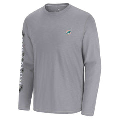 Miami Dolphins Oasis Endzone Lux Long Sleeve T-Shirt Gray