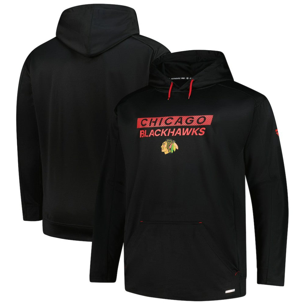 NHL Chicago Blackhawks Fanatics Authentic Pro Big & Tall Pullover Hoodie - Black