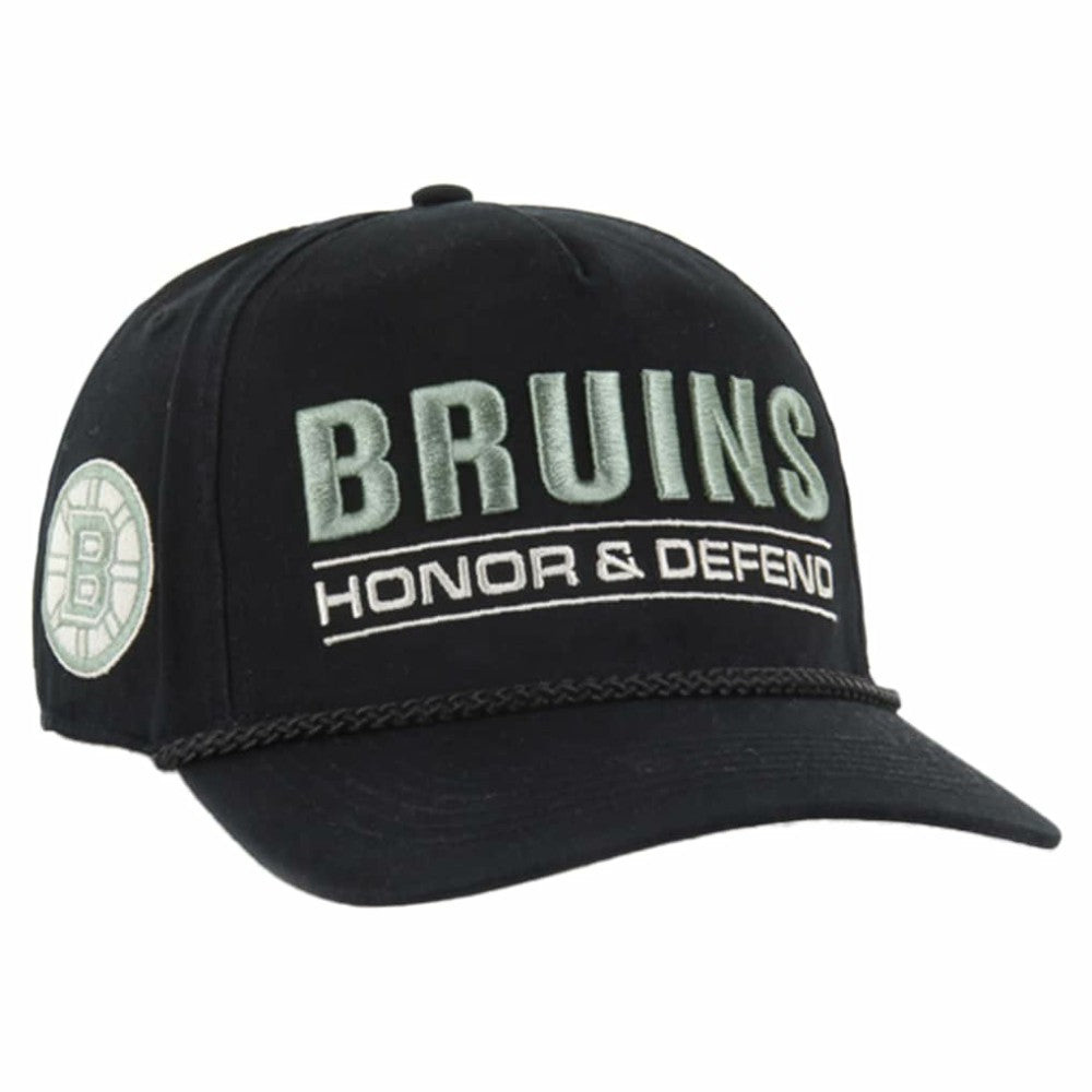 NHL Boston Bruins '47 OHT Military Appreciation Homeland Honor and Defend Hitch Adjustable Hat - Black
