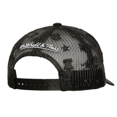 Philadelphia 76ers Monogram Allover Logo Mesh Trucker Adjustable Hat Black