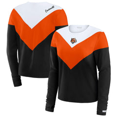 Cincinnati Bengals WEAR by Erin Andrews Women's Plus Size Chevron Tri-Blend Long Sleeve T-Shirt Black/Orange