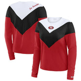San Francisco 49ers WEAR by Erin Andrews Women's Plus Size Chevron Tri-Blend Long Sleeve T-Shirt Scarlet/Black