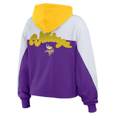 Minnesota Vikings WEAR by Erin Andrews Women's Plus Size Color Block Full-Zip Hoodie Purple