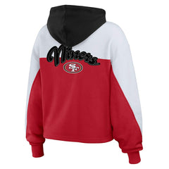 San Francisco 49ers WEAR by Erin Andrews Women's Plus Size Color Block Full-Zip Hoodie Scarlet