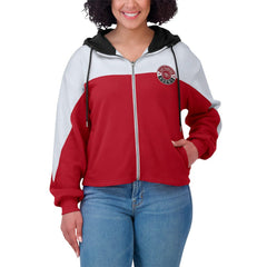San Francisco 49ers WEAR by Erin Andrews Women's Plus Size Color Block Full-Zip Hoodie Scarlet