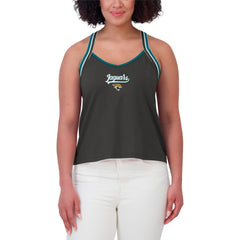 Jacksonville Jaguars WEAR by Erin Andrews Women's Cross Strap Tri-Blend Tank Top Black