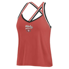 San Francisco 49ers WEAR by Erin Andrews Women's Cross Strap Tri-Blend Tank Top Scarlet