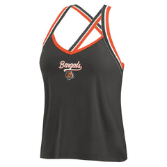 Cincinnati Bengals WEAR by Erin Andrews Women's Cross Strap Tri-Blend Tank Top Black
