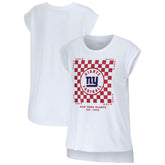 New York Giants WEAR by Erin Andrews Women's Checker Muscle Tank Top White