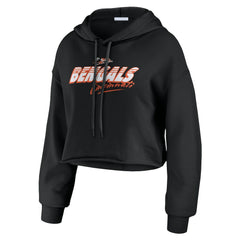Cincinnati Bengals WEAR by Erin Andrews Women's Prime Cropped Pullover Hoodie Black