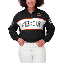 Cincinnati Bengals WEAR by Erin Andrews Women's Quarter-Zip Jacket Black