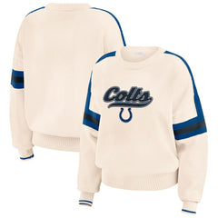 Indianapolis Colts WEAR by Erin Andrews Women's Stripe Pullover Sweater Cream