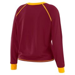 Washington Commanders WEAR by Erin Andrews Women's Tie-Front Long Sleeve T-Shirt Burgundy