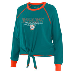 Miami Dolphins WEAR by Erin Andrews Women's Tie-Front Long Sleeve T-Shirt Aqua