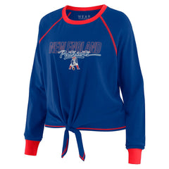 New England Patriots WEAR by Erin Andrews Women's Tie-Front Long Sleeve T-Shirt Royal