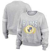 Los Angeles Rams WEAR by Erin Andrews Women's Cropped Pullover Sweatshirt Heather Gray