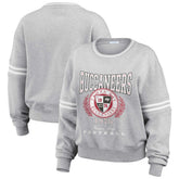 Tampa Bay Buccaneers WEAR by Erin Andrews Women's Cropped Pullover Sweatshirt Heather Gray