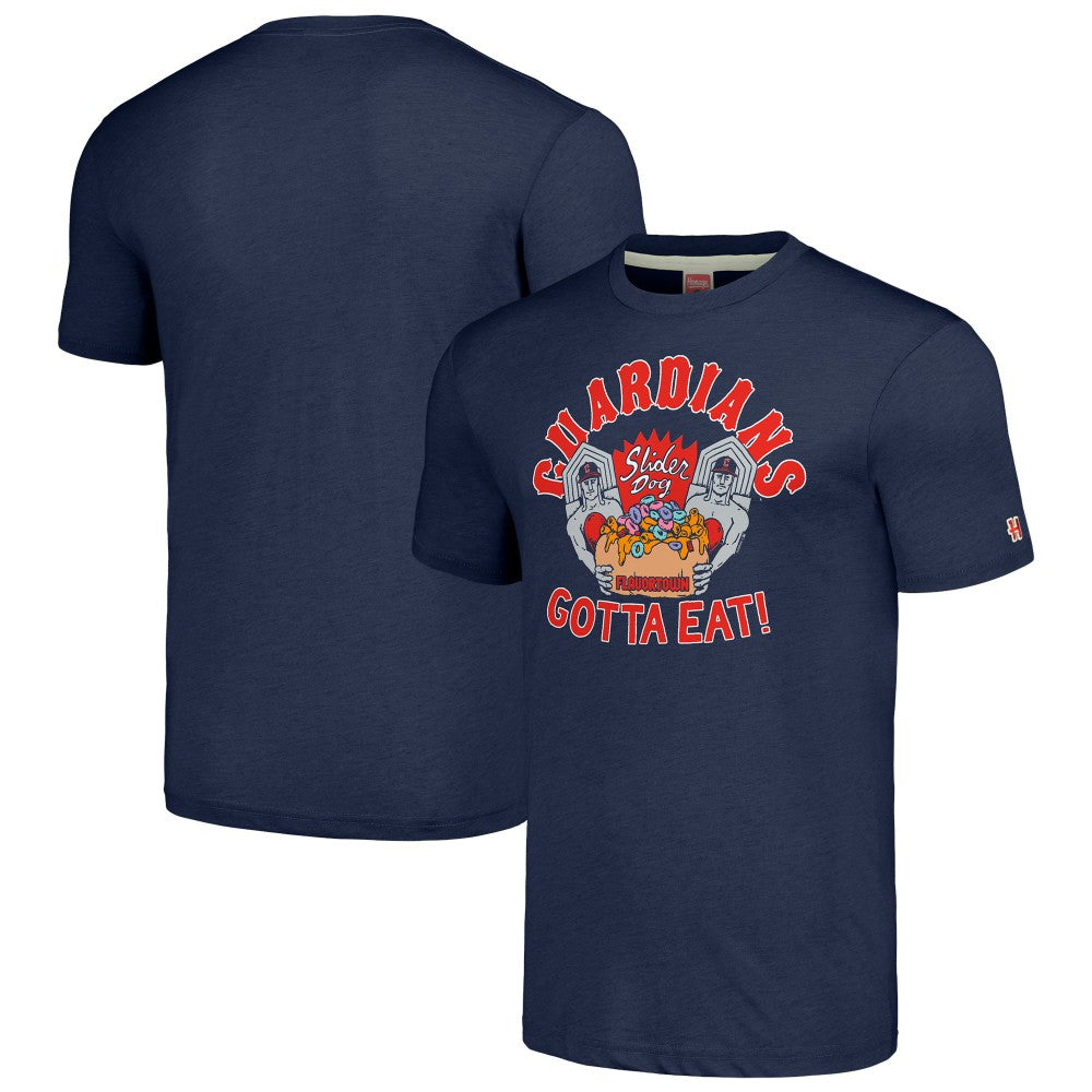 Cleveland Guardians MLB x Guy Fieri’s Flavortown Unisex Tri-Blend T-Shirt - Navy T-shirts