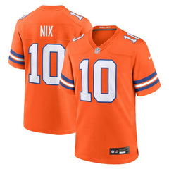 NFL Bo Nix Denver Broncos Mile High Collection 1977 Throwback Player Game Jersey - Orange