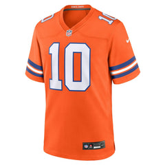 NFL Bo Nix Denver Broncos Mile High Collection 1977 Throwback Player Game Jersey - Orange