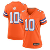 NFL Bo Nix Denver Broncos Women's Mile High Collection 1977 Throwback Player Game Jersey - Orange