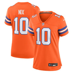 NFL Bo Nix Denver Broncos Women's Mile High Collection 1977 Throwback Player Game Jersey - Orange