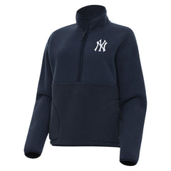 New York Yankees Antigua Women's Figure Half-Zip Sweatshirt - Navy Sweatshirts