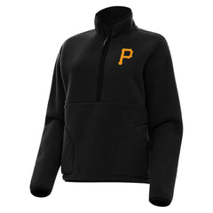 Pittsburgh Pirates Antigua Women's Figure Half-Zip Sweatshirt - Black Sweatshirts