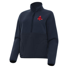 Boston Red Sox Antigua Women's Figure Half-Zip Sweatshirt - Navy Sweatshirts