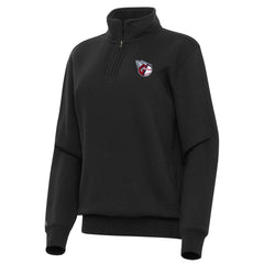 Cleveland Guardians Antigua Women's Victory Quarter-Zip Sweatshirt - Black Sweatshirts