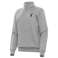 Cleveland Guardians Antigua Women's Victory Quarter-Zip Sweatshirt - Heather Gray Sweatshirts