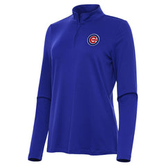 Chicago Cubs Antigua Women's Reprocess Quarter-Zip Top - Royal Tops