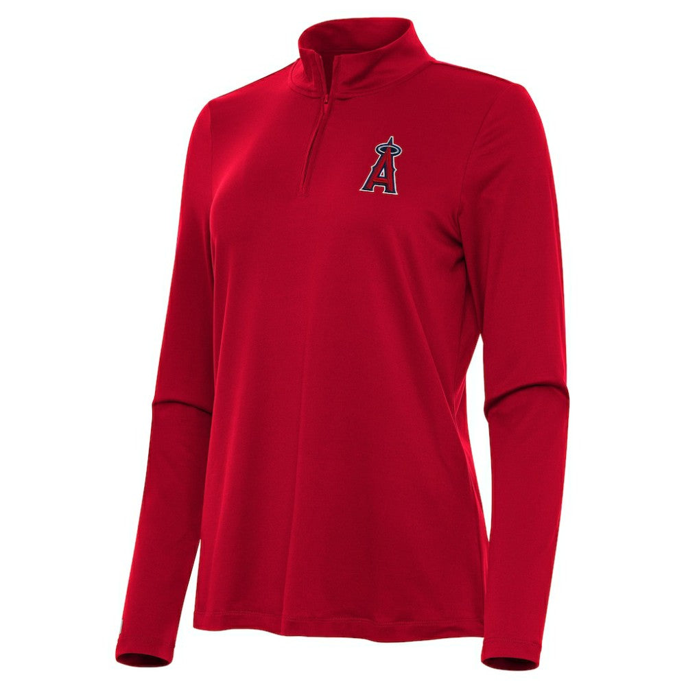 Los Angeles Angels Antigua Women's Reprocess Quarter-Zip Top - Red Tops