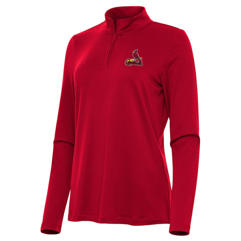 St. Louis Cardinals Antigua Women's Reprocess Quarter-Zip Top - Red Tops