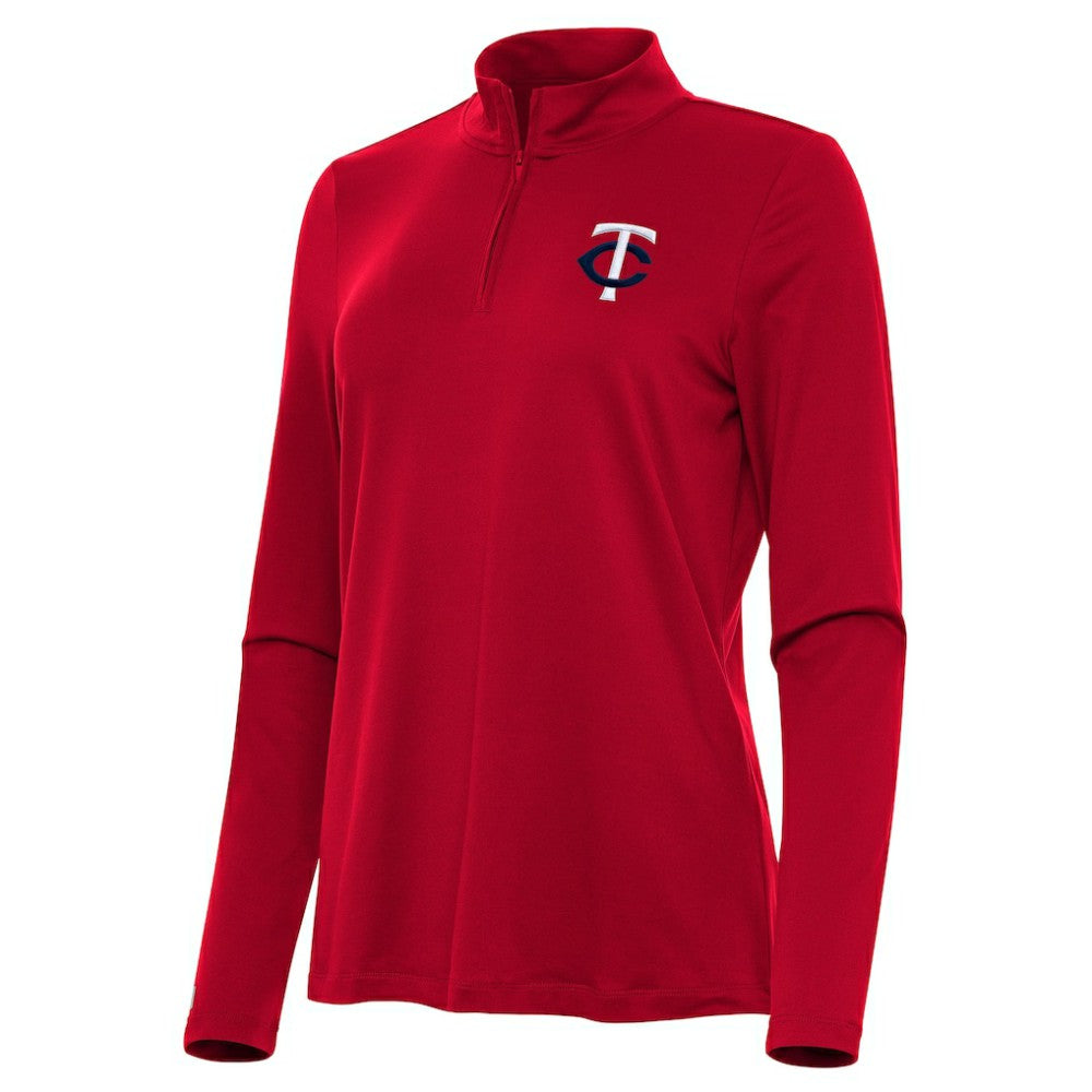 Minnesota Twins Antigua Women's Reprocess Quarter-Zip Top - Red Tops