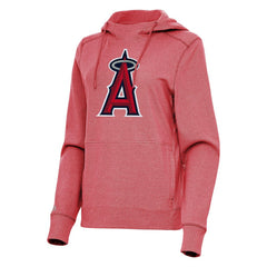 Los Angeles Angels Antigua Women's Justice Pullover Hoodie - Heather Red Hoodies