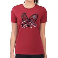 Boston Red Sox G-III 4Her by Carl Banks Women's Super-Slim Fit Lightweight Leopard Heart T-Shirt - Red T-shirts