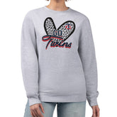 Minnesota Twins G-III 4Her by Carl Banks Women's Leopard Heart Pullover Sweatshirt - Heather Gray Pullover