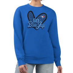 Toronto Blue Jays G-III 4Her by Carl Banks Women's Leopard Heart Pullover Sweatshirt - Royal Pullover