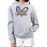 San Diego Padres G-III 4Her by Carl Banks Women's Leopard Heart Pullover Hoodie - Heather Gray Hoodies