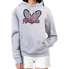 Washington Nationals G-III 4Her by Carl Banks Women's Leopard Heart Pullover Hoodie - Heather Gray Hoodies