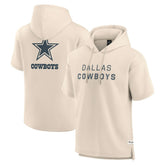 Dallas Cowboys Elements Future Ground Lettering Short Sleeve Pullover Hoodie Cream